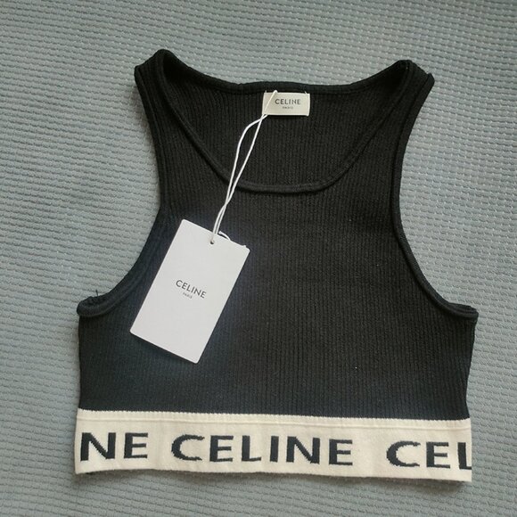 Celine Lettering Webbing Short Vest - Picture 1 of 5